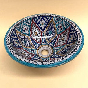 Lavabo árabe de cerámica multicolor 40cm