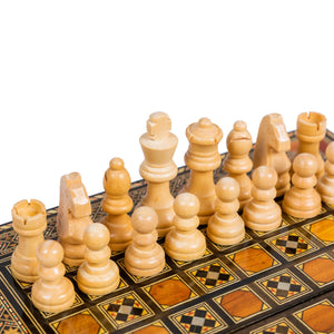 Ajedrez de taracea Damasco en madera