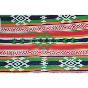 Alfombra turca kilim verde naranja y rojo antique