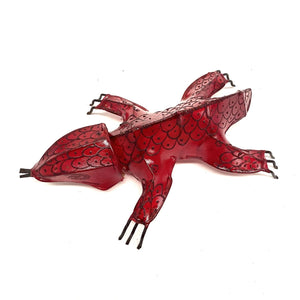 Aplique marroquí de piel lagarto rojo pequeño