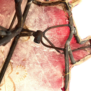 Aplique marroquí de piel lagarto rojo instalación