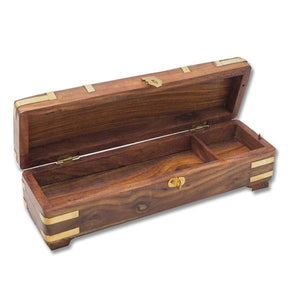 Caja árabe de madera y bronce