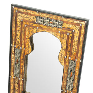 Espejo marroquí arco artesano de hueso