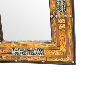 Espejo marroquí arco artesano de hueso