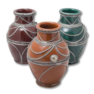 Jarrón marroquí con alpaca