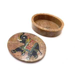 Joyero de onix ovalado elefante