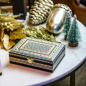 Joyero rectangular de taracea granadina