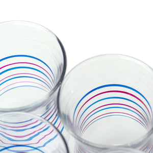 Juego 6 Vasos Turcos de Té - Azul & Rosa