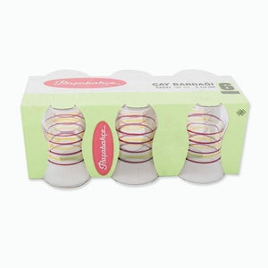 Juego 6 vasos turcos de té - rojo & amarillo