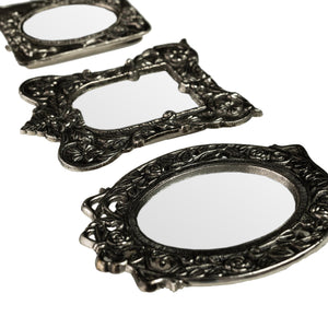 Juego de 3 Espejitos de Niquel Vintage Plateado