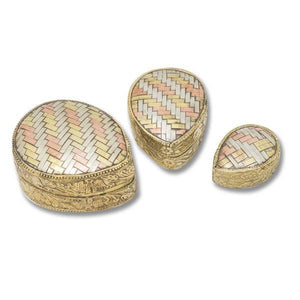 Juego de 3 joyeros lágrima de cobre trenzado