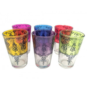 Juego de 6 vasos morunos de té con henna Zemmour