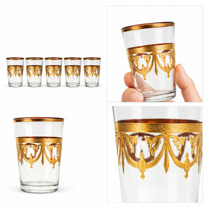 juego de vasos árabes de té dorado detalle