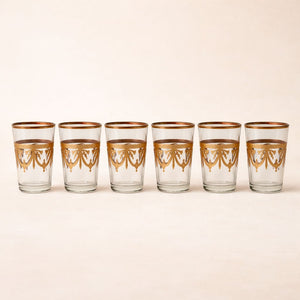 juego de vasos árabes de té dorado