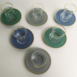 juego de vasos turcos rakle gris surtidos