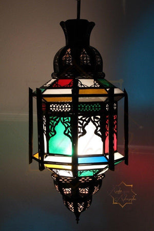 Lámpara Árabe de Cristal Octogonal Modelo Al-Andalus