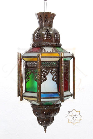 Lámpara Árabe de Cristal Octogonal Modelo Al-Andalus