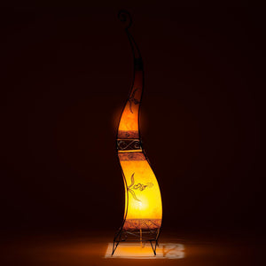Lámpara marroquí de henna y piel 150cm naranja