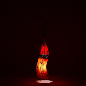 Lámpara marroquí de piel y forja 120cm naranja
