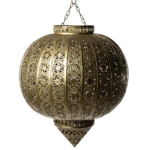 Lámpara marroquí de techo esfera dorada