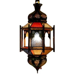 Lámpara Marroquí Octogonal de Cristal Andalusí
