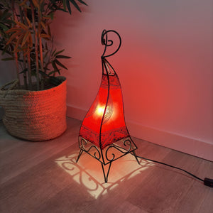 lámpara marroquí pirámide roja 50cm