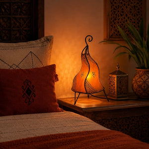 lámpara piel Marrakech naranja lifestyle