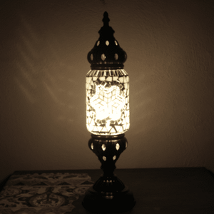 Lámpara turca de mesa tubo con cristales de mosaico - Nº1 Abiad