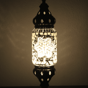 Lámpara turca de mesa tubo con cristales de mosaico - Nº1 Abiad