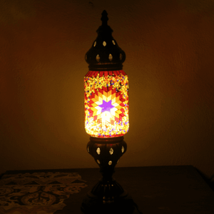 Lámpara turca de mesa tubo con cristales de mosaico - Nº1 Alwan