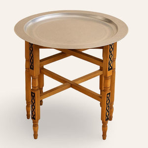 mesa de té marroquí plateada