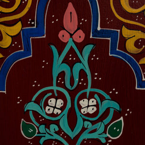 Mesita de noche árabe granate pintada a mano