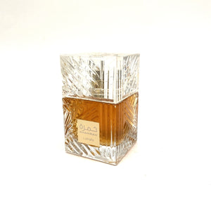 Perfume árabe Khamrah Lattafa envase