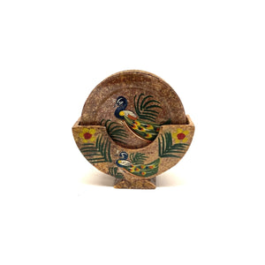 posavasos de onix pavo real piedra
