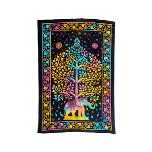 Tela India Árbol de la Vida y elefante 210x140cm