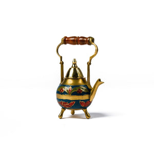 Tetera árabe decorativa de bronce pintada