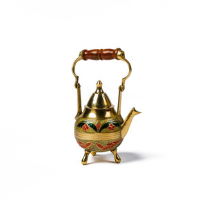 Tetera árabe decorativa de bronce pintada