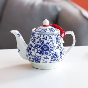 tetera floral cerámica oriental