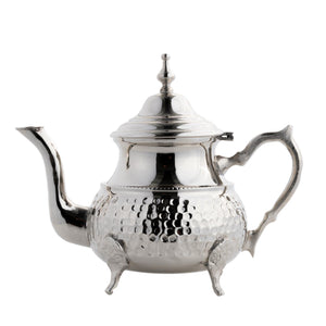 Tetera marroquí de alpaca tallada Al Ghassal Sagir