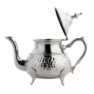 Tetera marroquí de alpaca tallada Al Ghassal Sagir