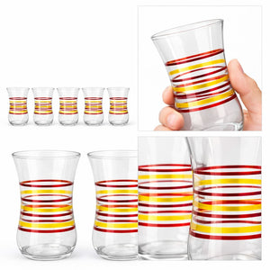 vasos turcos rojo amarillo detalle