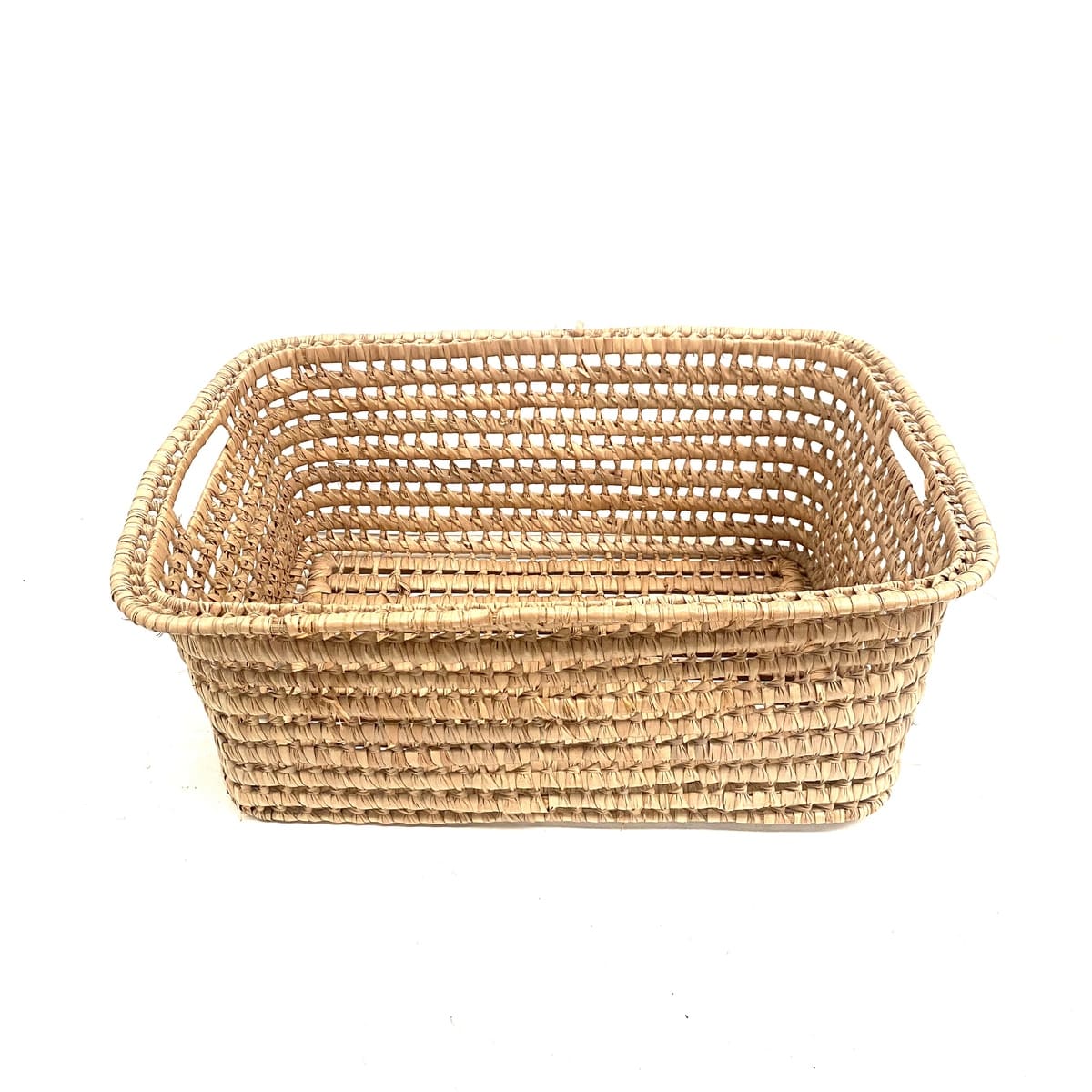 Cesto de fibra natural rectangular