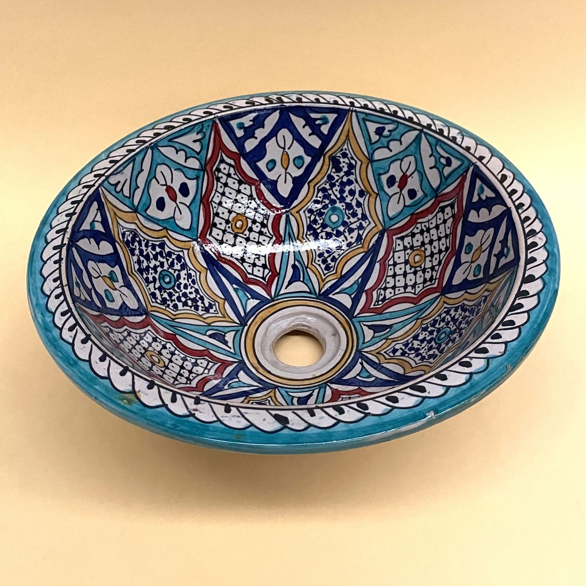 Lavabo árabe de cerámica multicolor 40cm