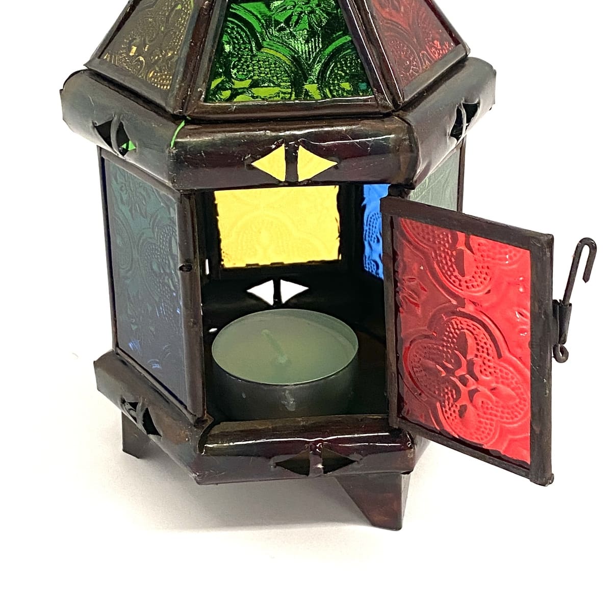 Farol árabe hexagonal para velas 22x10