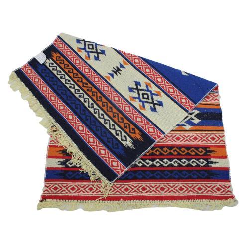 Alfombra turca kilim naranja azul y negro antique