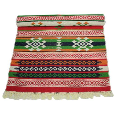 Alfombra turca kilim verde naranja y rojo antique