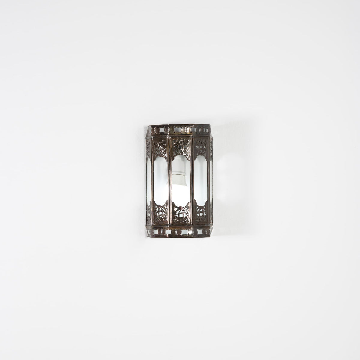 Aplique árabe de cristal transparente y forja 22cm