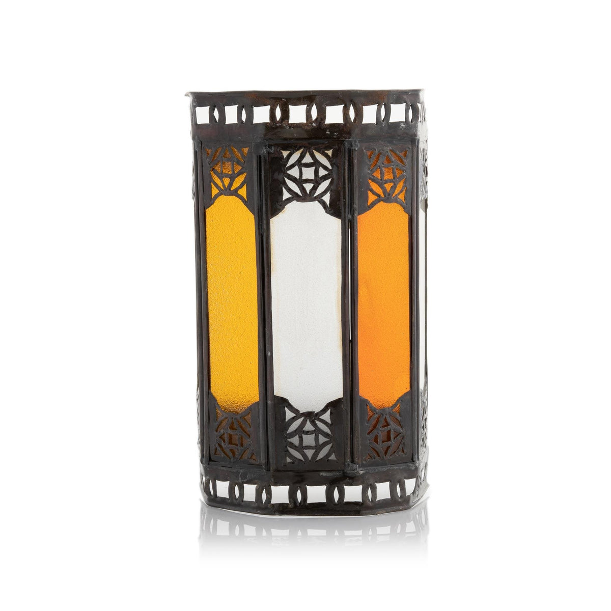 Aplique árabe de cristal blanco y mostaza