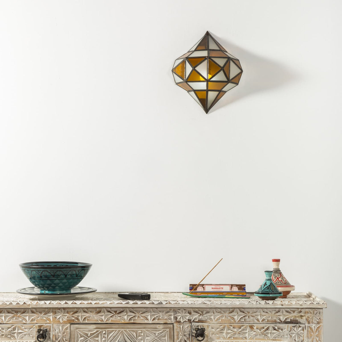 aplique marroquí diamante mostaza escena