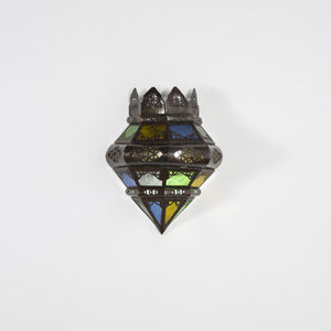 Aplique de coroa de cristal em ferro forjado marroquino